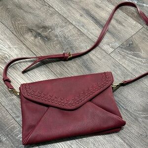 Anthropologie Deep Red Crossbody Bag